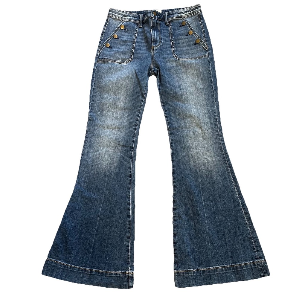 DRIFTWOOD Women's Wide Leg Flare Jeans - Blue Denim